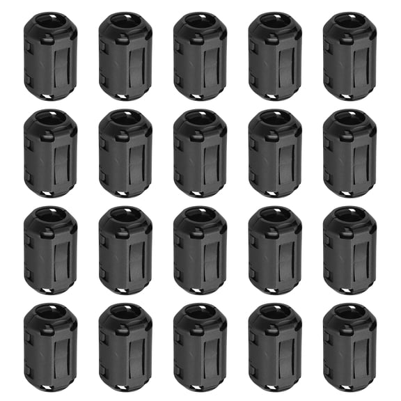 Uxcell 20 Pcs Ferrite Filter Ring Core RFI EMI Noise Suppression Cable Clip ID 13mm 0.51Inch Regular Styles for Electronic Devices, Industry, Black