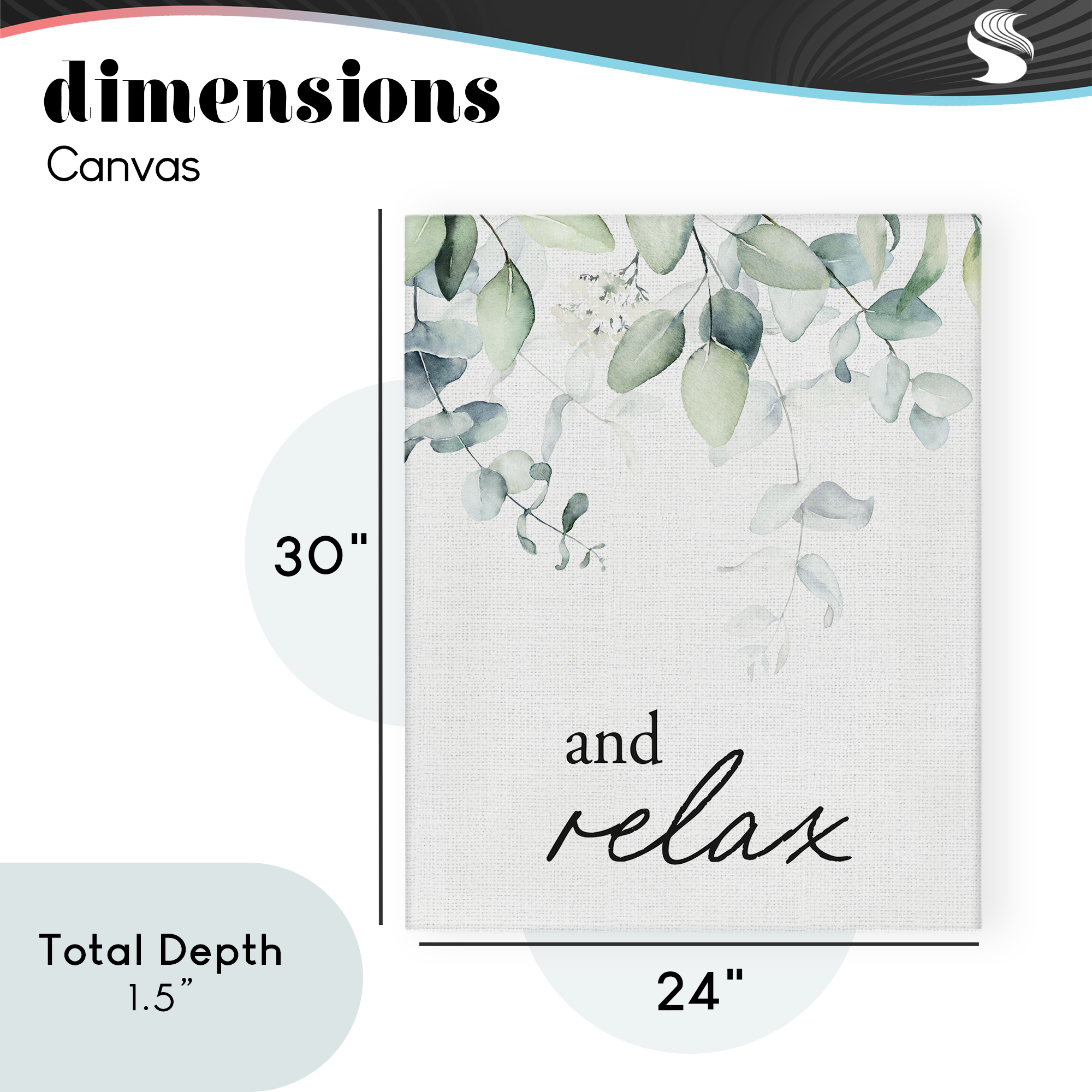 And Relax Minimal Herbs Canvas Wall Art, design by Lettered and Lined