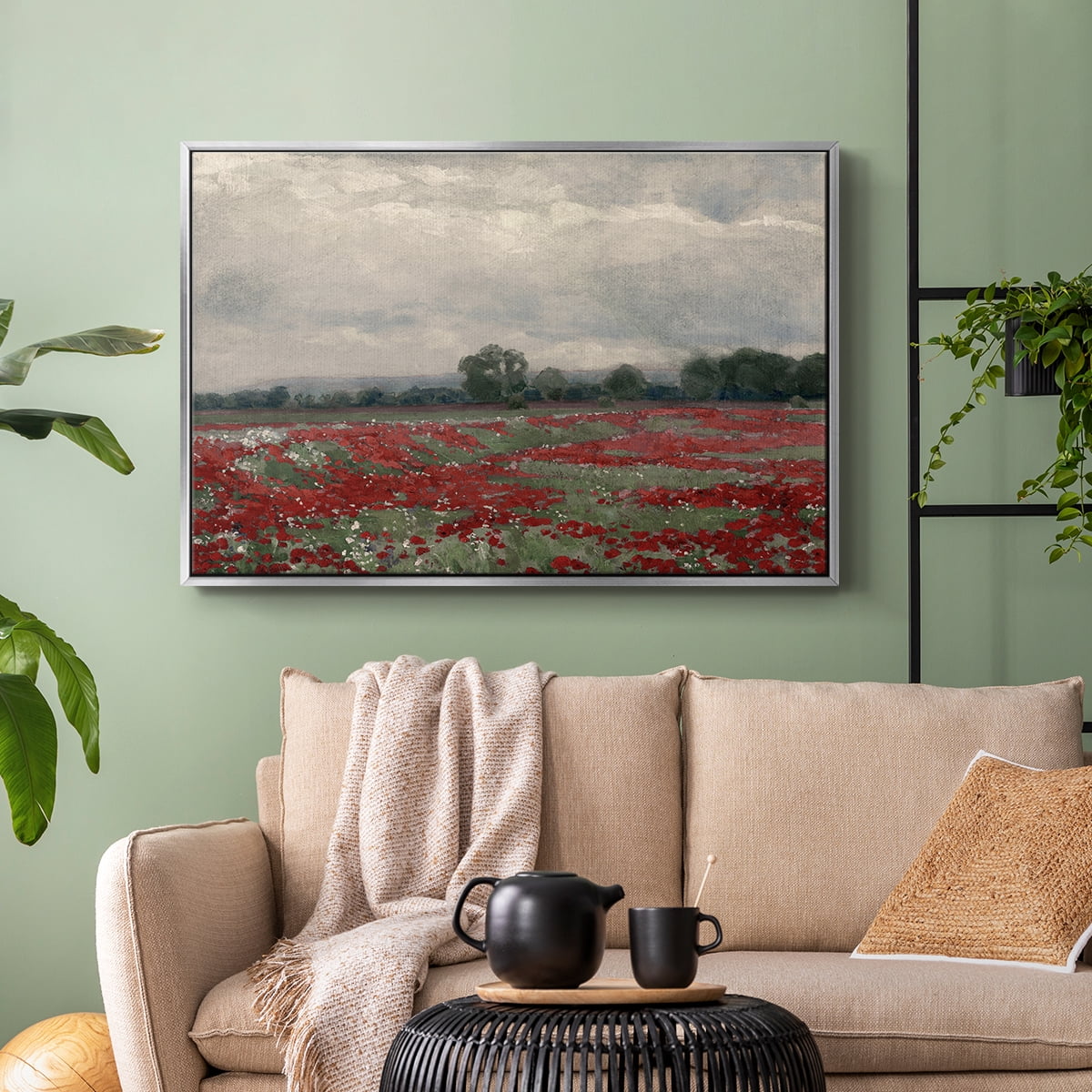 Vintage Botanical Print-XCIII By Wexford Home Framed in Silver Wood Gallery Wrapped Canvas 25 in. x 37 in.