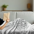 thumbnail image 3 of Saying Soft Flannel Fleece Throw Blanket, Calligraphy on Dots Modern and Creative Design Inscription, Cozy Plush for Indoor and Outdoor Use, 60" x 80", Dark Grey and White, by Ambesonne, 3 of 5