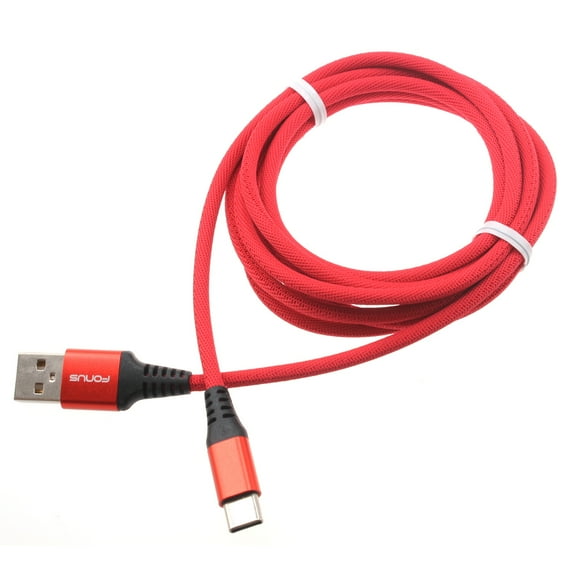 Type-C Red 6ft USB-C Cable for Samsung Galaxy A73 5G A53 5G A33 5G A13 5G A03s Phones - Charger Cord Power Wire Long