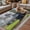 Grass Green Sky Blue Dark Yellow, variant on Train Railway Outdoor Rug for Patio/Deck/Porch, Non-Slip Large Area Rug 3 x 5 Ft, Countryside Cabin Trees Farmhouse Rustic Indoor Outdoor Rugs Washable Area Rugs, Reversible Camping Rug Carpet Runner