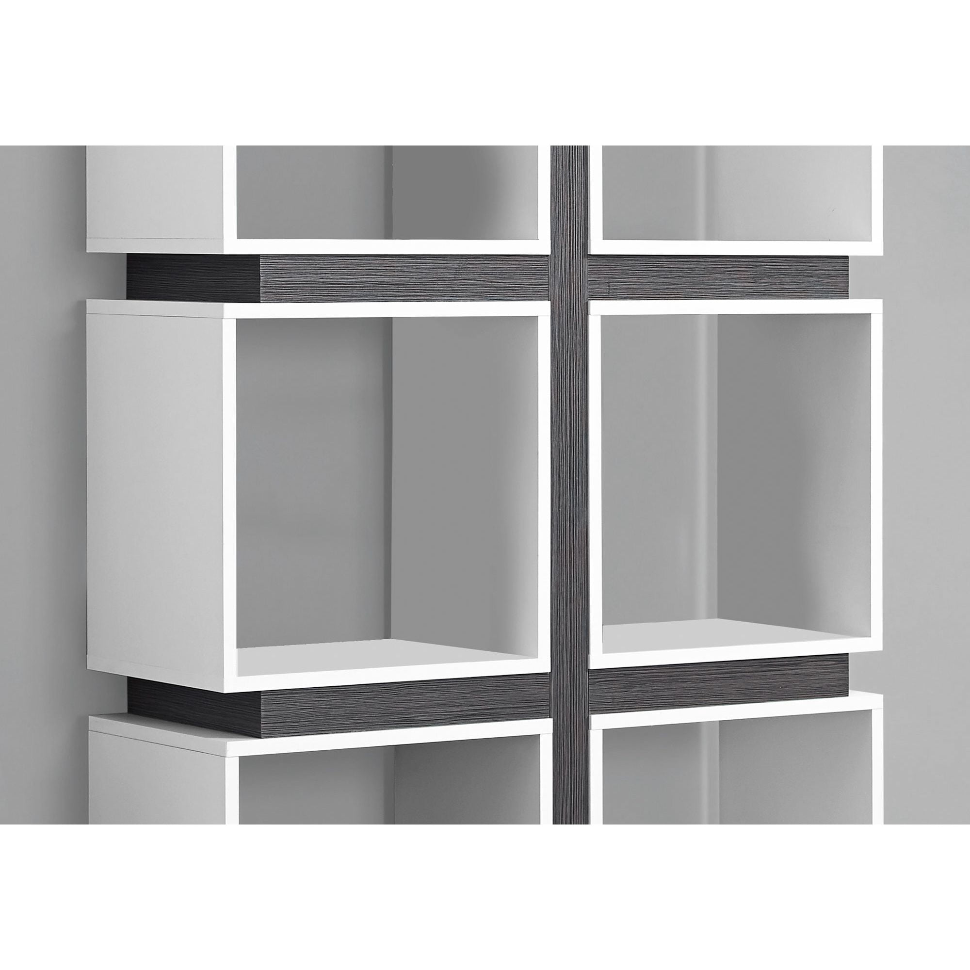 Contemporary Home Living 71.25" White and Gray Contemporary with 8 Shelves Rectangular Bookcase