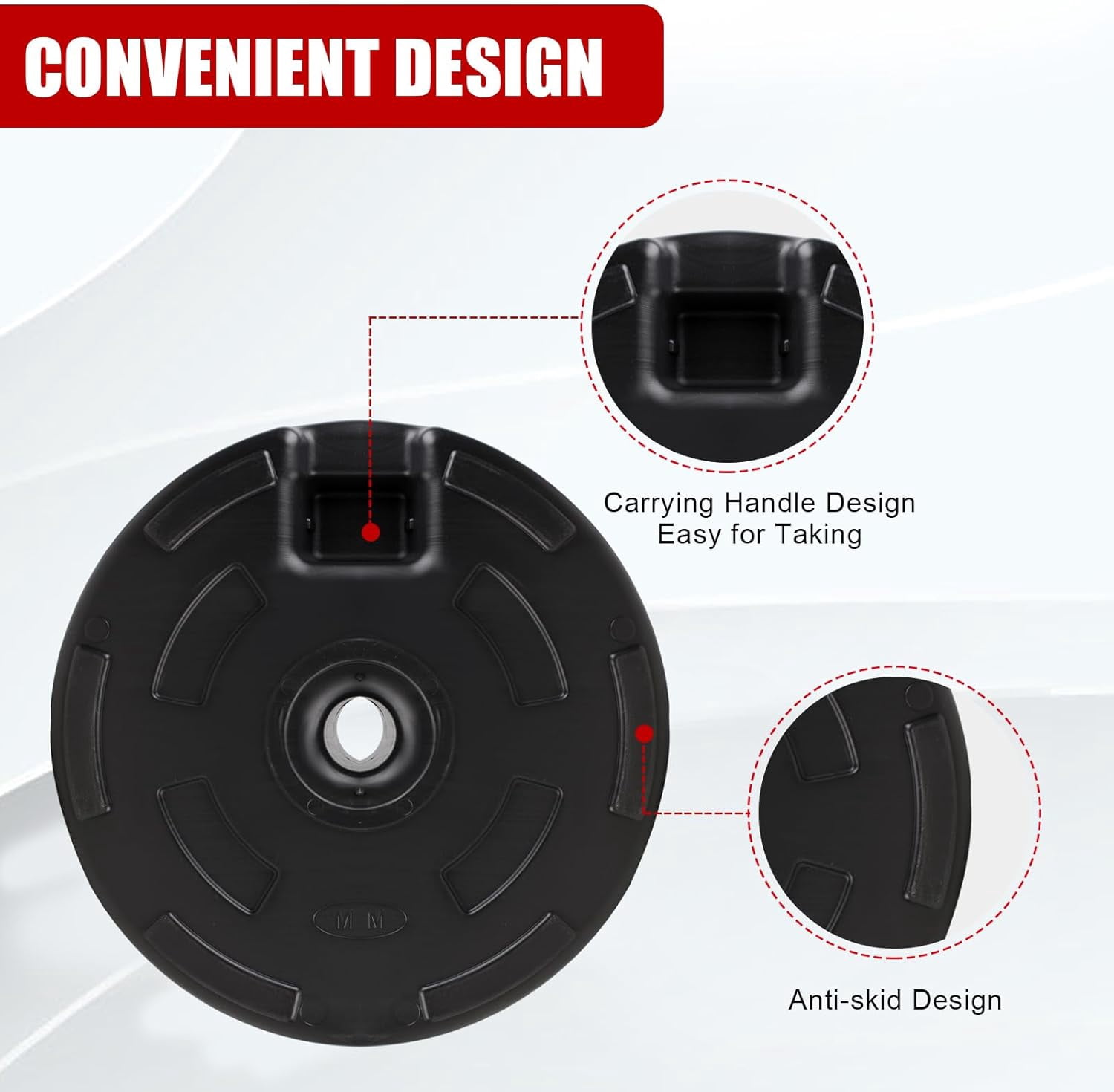 50Lbs Patio Umbrella Base, Outdoor Umbrella Stand Water Filled Stand, Market Patio Outdoor Heavy Duty Umbrella Holder (Black)