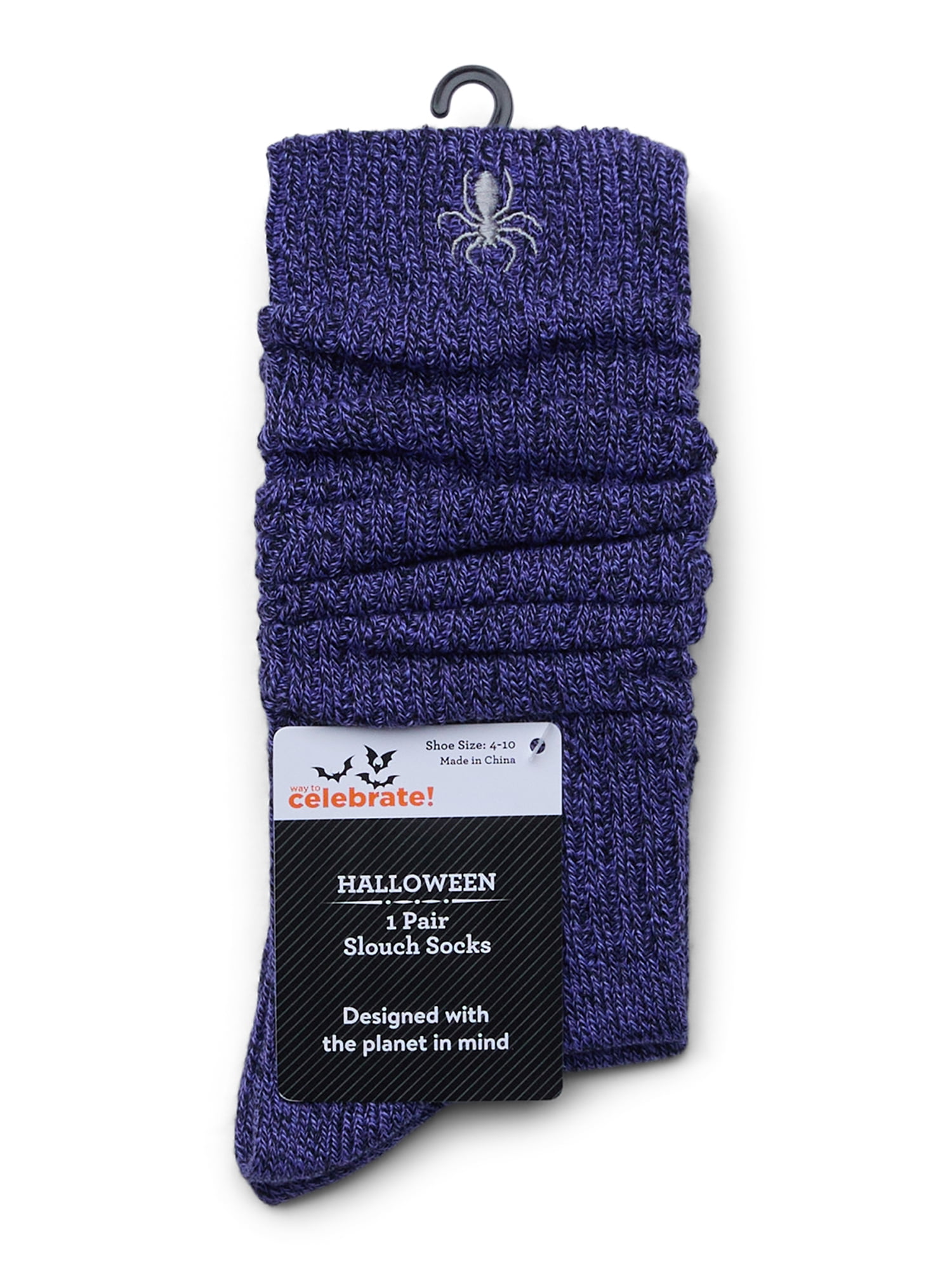 Women’s Halloween Spider Slouch Socks from Way to Celebrate, Size 4-10