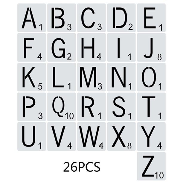 Feamos 26pcs Set Alphabet Letters Stencils Drawing Template Diy Painting Scrapbooking Walmart Com Walmart Com