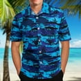 thumbnail image 2 of Eashery Mens Shirts Printed short sleeve Mens Tops Summer Dark Blue XL, 2 of 5