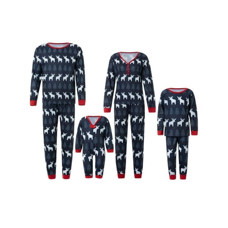 

Family Matching Christmas Pajamas Set Holiday Printed Sleepwear Xmas PJS Set for Couples and Kids