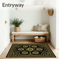 thumbnail image 3 of ODIKA 6'x9' Machine Washable Non-Slip Area Rug, Nordic Starburst and Holly Seasonal Accent Design High Traffic Rug, Black, 738270, 3 of 7