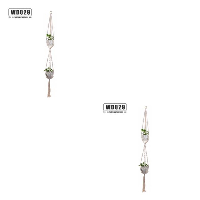 Colgador de macramé Ounissouiy hecho a mano para planta colgante decoración para patio jardín Type2 NO2