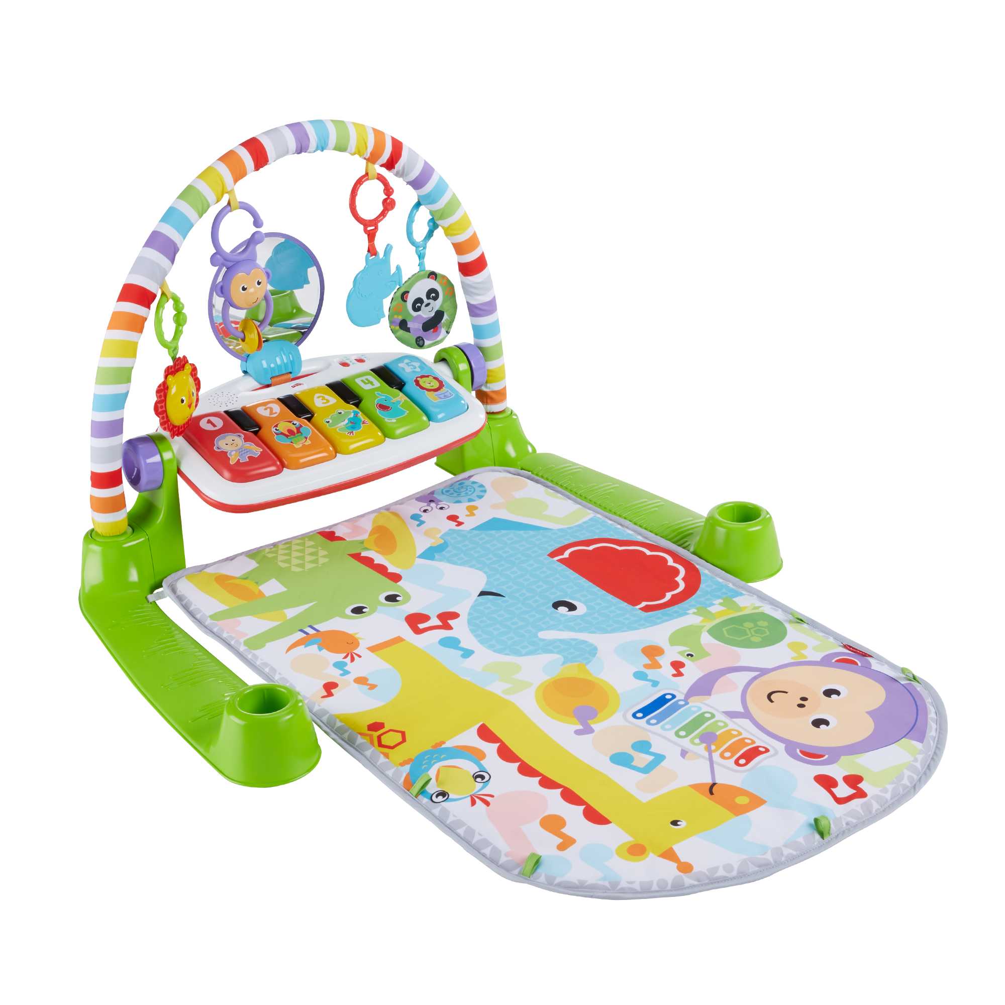 Fisher-Price Deluxe Kick & Play Piano Gym Infant Playmat with Electronic Learning Toy, Green - image 4 of 10
