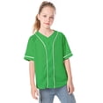 thumbnail image 2 of TIREOW Boys and Girls Baseball Jersey Boys Short Sleeve Button T-Shirts Fashion Hip Hop Casual Sports Solid Color Shirt, 2 of 6
