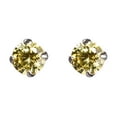 thumbnail image 4 of Pendientes pequeños de plata de ley S925 con forma de garra y diamante de colores, con un solo diamante, con agujeros para las orejas, sencillos y combinables para mujer G6535, 4 of 5