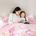 thumbnail image 5 of Manfei Marbling 7-Piece King Bedding,Cartoon Initial L King Bed in a Bag,Golden Pink,Pink Reversible, 5 of 7