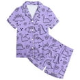 thumbnail image 2 of WOYY Toddler Girls DIY Hand Painted Pajamas Cute Cartoon Dinosaur Print Coloring Homewear, 2 of 4