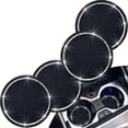 thumbnail image 1 of Paquete de 4 posavasos brillantes para coche, posavasos con inserto para portavasos de coche, posavasos de cristal de silicona para coche, posavasos con portavasos brillantes, alfombrilla antides, 1 of 5