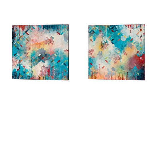 Great Art Now Tranquil Eden by Heather Robinson 2 Piece Canvas Art Set Each 14"W x 14"H