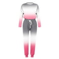 thumbnail image 4 of Wiyuqeen Womens Plus Size 2 Piece Tracksuits Long Sleeve Sweatshirts with Drawstring Trousers Soft Trendy Gradient Color Lounge Pants Sets, 4 of 5