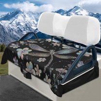 Yuyamidu Dragonfly Golf Cart Covers Flowers Club Car Seat Towel Fluffy Flannel Golf Cart Seat Blanket Easy to Clean