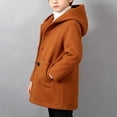 thumbnail image 7 of MexChoioe Big Kids Button Up Hooded Outerwear Wool Blend Mid Length Coat Fall Winter Fashion Everyday Cold Weather Coat for Boys and Girls, 7 of 7