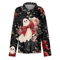 thumbnail image 4 of Halloween Outfits for Women Button Down Collared Funny Cartoon Ghost Womens Graphic T Shirts Fall Long Sleeve Holiday Fashion Clothing Wine XXXL, 4 of 7