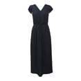 thumbnail image 1 of Ropa Playa Ocean Pacific para Mujer Maxivestido Cuello V Manga Olanes Elastico Cintura Negro Talla EG, 1 of 4
