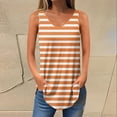 thumbnail image 2 of AherBiu Tank Tops for Women Striped Sleeveless V Neck Tunic Top Summer Casual High Low Hem Tanks Tshirts, 2 of 5