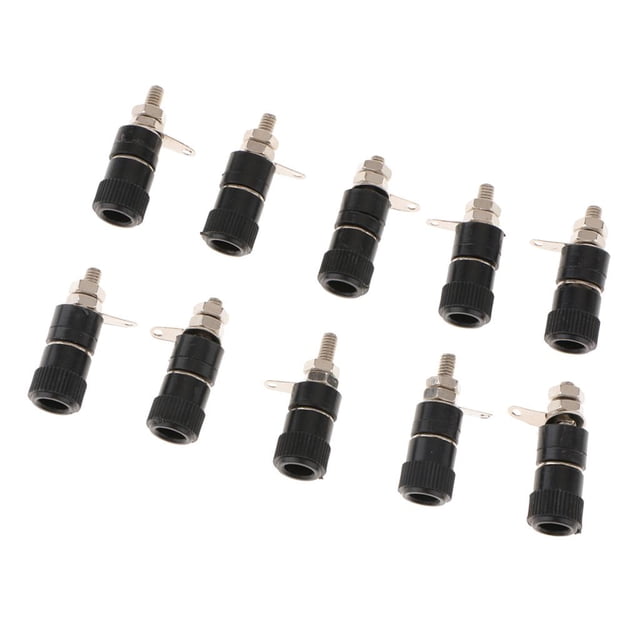 Terminal de poste de plátano Sunnimix zócalo Enchufe 10pcs 4mm negro