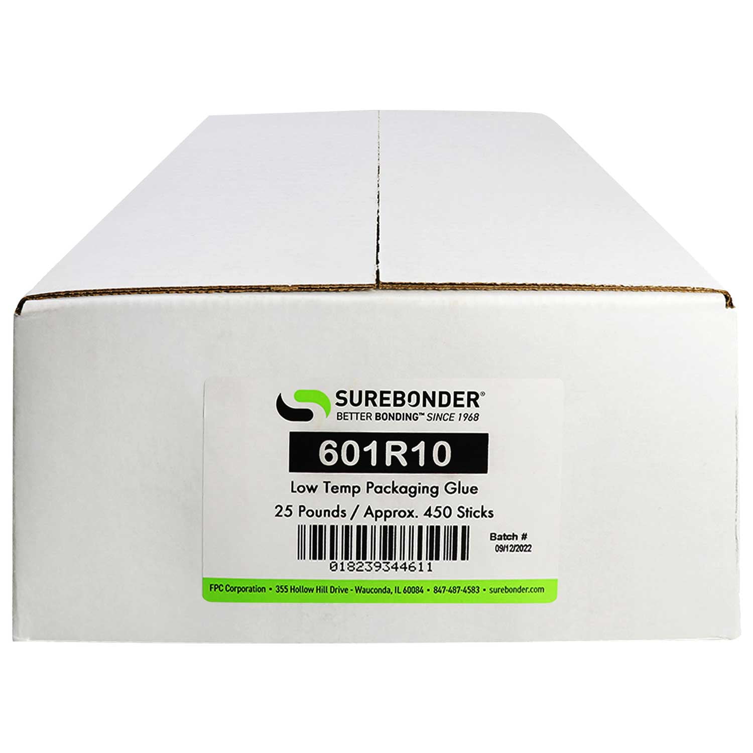 601R10 Low Melt Packaging Glue Sticks - 7/16" x 10" | 25 lb Box