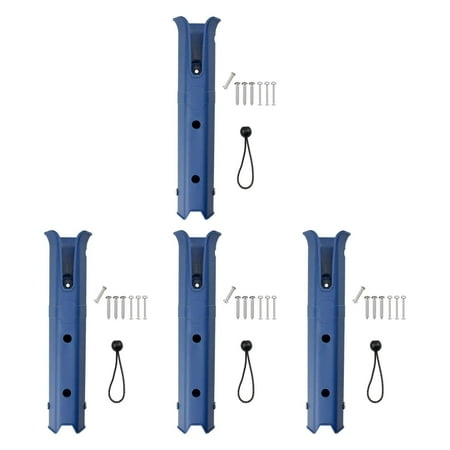 harayaa 4Pcs Fishing Rod Holders Space Saving Tube Rod with Screws Fishing Rod Racks Blue