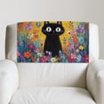 thumbnail image 2 of TSOVTHRID Black Cat Colorful Daisy Print Headrest Covers for Recliners Waterproof Chair Headrest Protector Sofa Head Furniture Protector for Home Office Decoration 17x27 in, 2 Pieces, 2 of 7