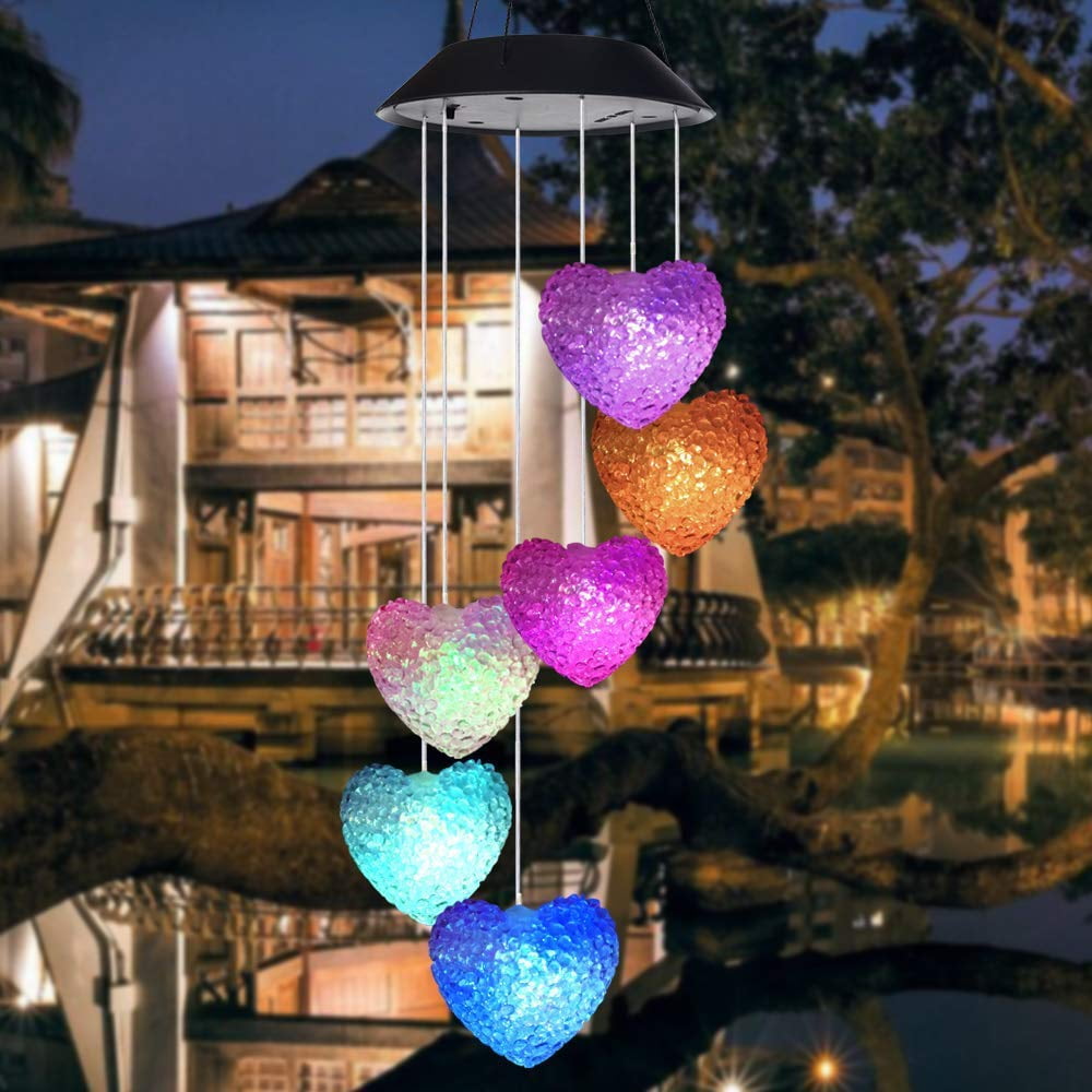 Details about   Heart Shape Solar Lights Wind Chimes Home Garden Decor Ornament Wife Xmas Gifts 