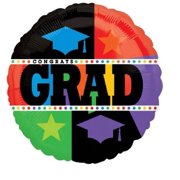 Anagram Congrats Grad Foil 18" Multi-color Special Ocassion Balloon