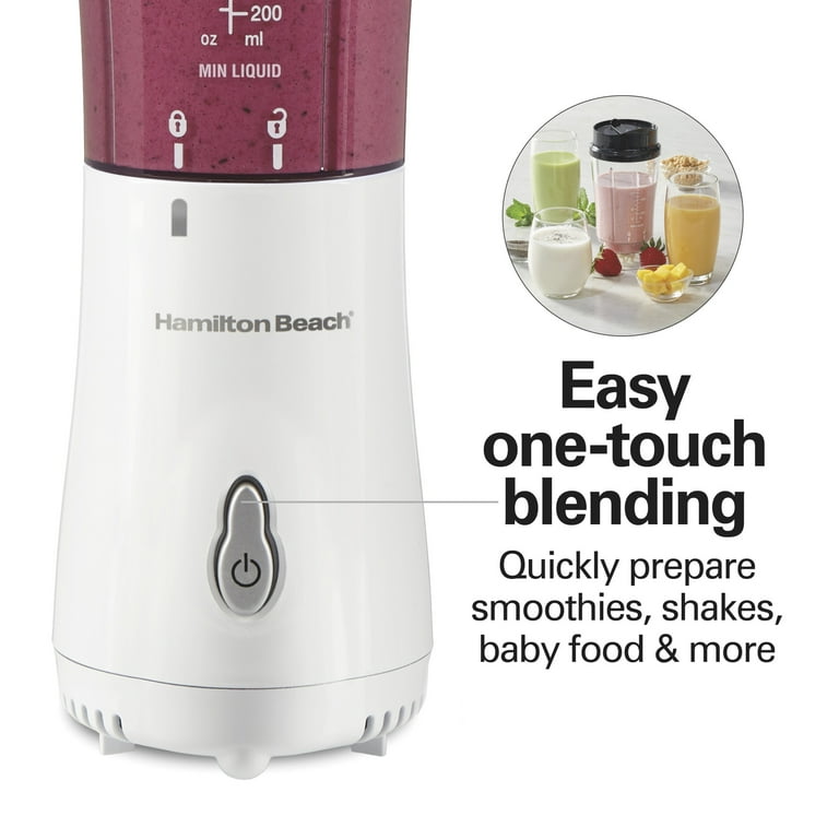 Hamilton Beach Personal Blender for Smoothies with Travel Lid, 14
