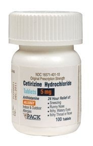 Pack Cetirizine Hydrochloride Tablets, 5 mg, 100 Count - Walmart.com