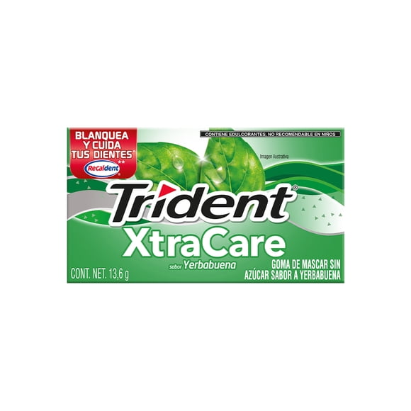 Goma de mascar Trident XtraCare yerbabuena 13.6 g