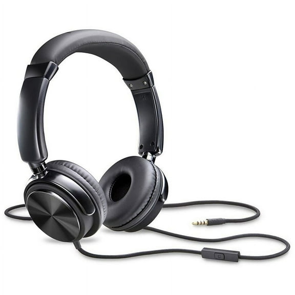Compucessory Tangle-free Headset with Mic - Stereo - Wired - Binaural - Black | Bundle of 5 Each