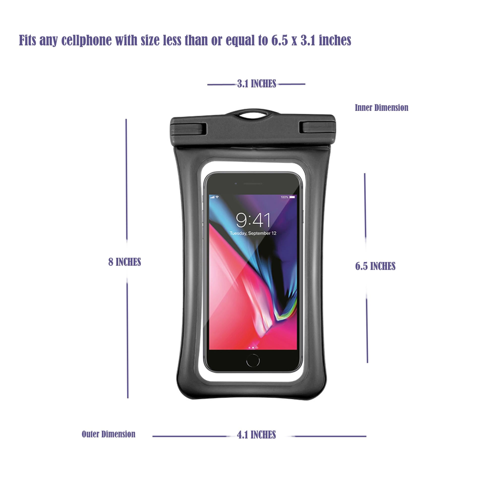 Universal Waterproof Phone Pouch 2-Pack – Clear Touchscreen Phone Protection with Lanyard