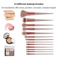 thumbnail image 2 of Juego de 13 brochas de maquillaje para base de maquillaje, brocha para labios, brocha para corrector y brocha para sombras de ojos., 2 of 6