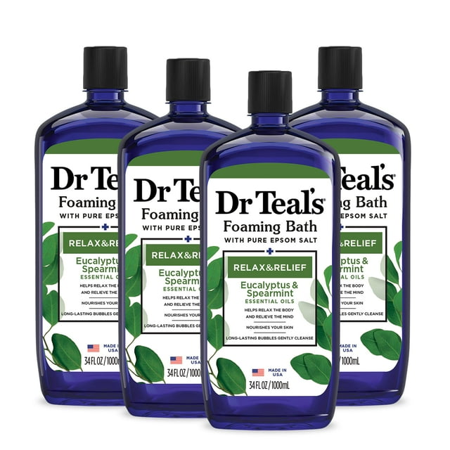 Baño espumoso Dr. Teal's Relax & Relief Eucalyptus, 1 litro (x4)