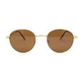 thumbnail image 2 of Retro Round Hipster Classy Metal Rim Dad Style Sunglasses Gold - Brown, 2 of 4