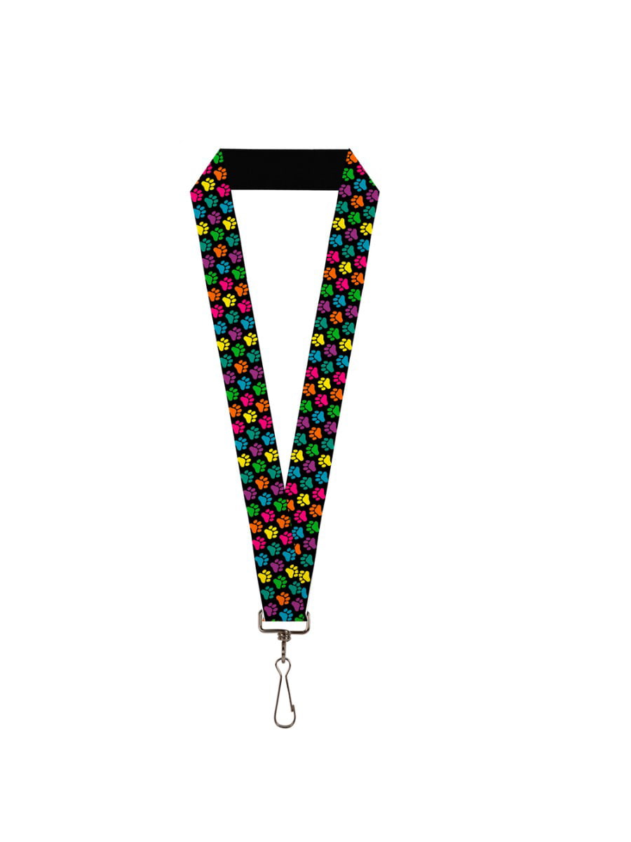 Doggy Paw Print Lanyard With Safety Breakaway & Single ID Card Holder 