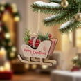 thumbnail image 2 of Christmas Tree Decorations,Wooden Sleigh Christmas Tree Ornament, 2 of 6