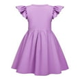thumbnail image 4 of TAIAOJING Toddler Children Kids Girls Fly Sleeve Crew Neck Dresses Kids Summer Ruffle Sleeve Dress Holiday 3-4Y, 4 of 5