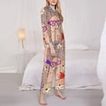 thumbnail image 3 of Balery Cute Lamas Conjunto de Pijama con Estampado para Mujer, Conjunto de Dos Piezas con Manga Larga, Ropa de Dormir Suave con Bolsillos, Pijamas Cómodos-XX-Large, 3 of 7