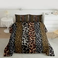 thumbnail image 2 of Manfei Leopard Cheetah Print Queen Comforter Set, Grey Brown Geometric Abstract Bedding Comforter Set, Modern Fashion Reversible Bedding Set, Super Cozy Room Decor, 3-Piece, 2 of 8