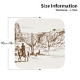 thumbnail image 2 of Lsque Western Desert Cowboys Pattern 4" Drink Coasters Set of 4, PVC Leather Absorbent Coasters, Table Coaster Set Decorative Coffee Cup Coasters Housewarming Gift -Square, 2 of 6