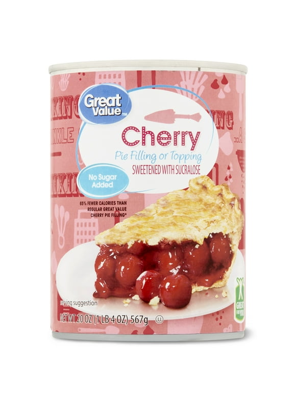 Great Value No Sugar Added Cherry Pie Filling or Topping, 20 oz