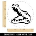 thumbnail image 2 of Smiling Toothy Crocodile Alligator Chomp Self-Inking Rubber Stamp Ink Stamper - Blue Ink - Small 3/4 Inch, 2 of 7