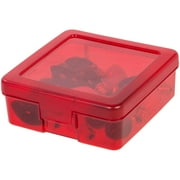 IRIS USA, Small Holiday Plastic Storage Box, Red, 1 Pack